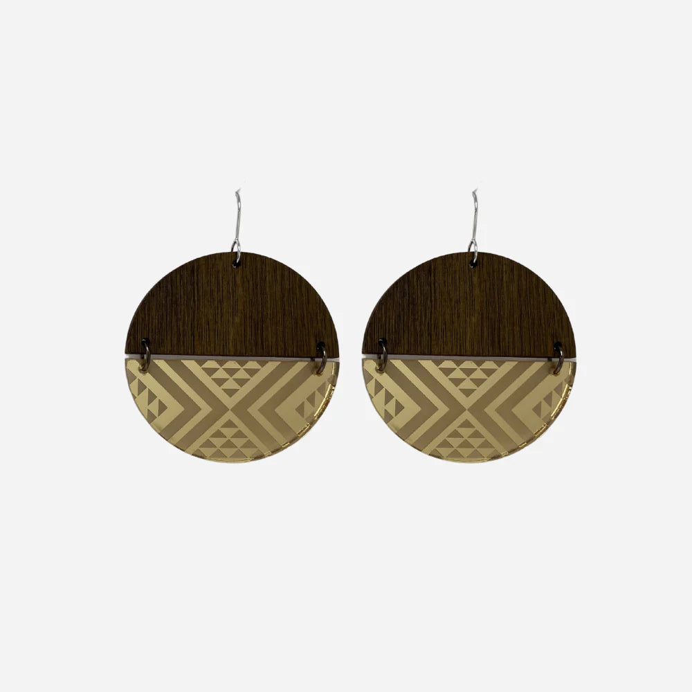 Earrings - Nichola Earrings -  Split with Wood
