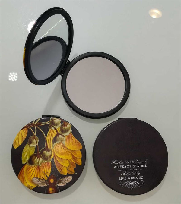 Cosmetic Mirror - Kowhai and Bee