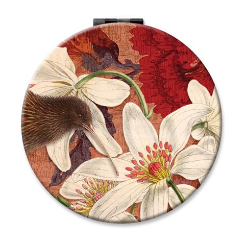 Cosmetic Mirror - Kiwi and Clematis
