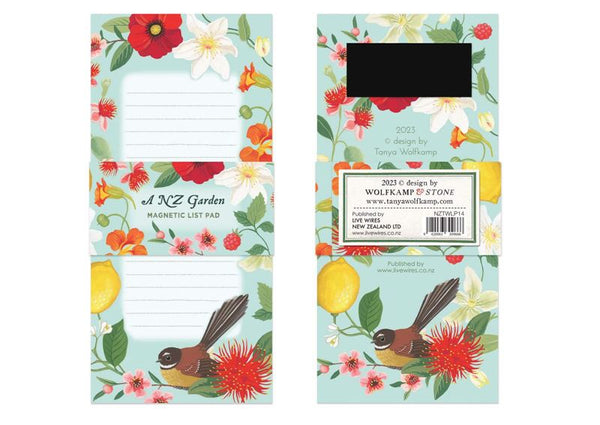 Magnetic Note Pad - NZ Garden - Fantail