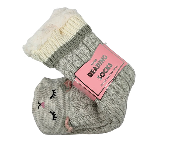 Reading Socks - Grey Cat