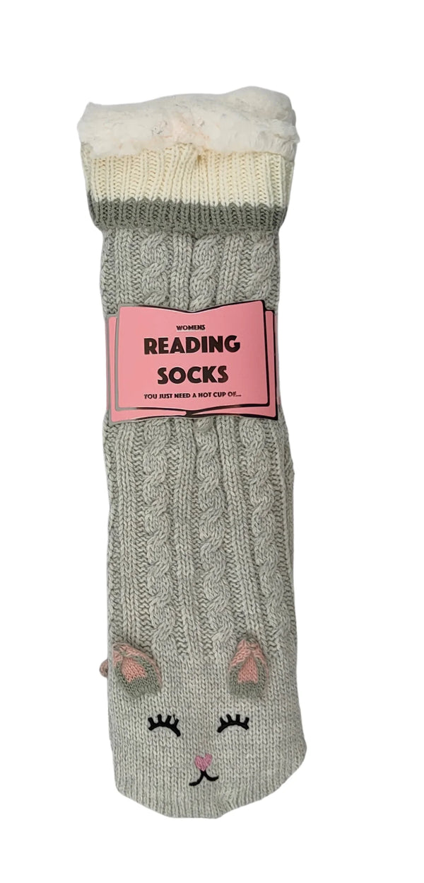 Reading Socks - Grey Cat