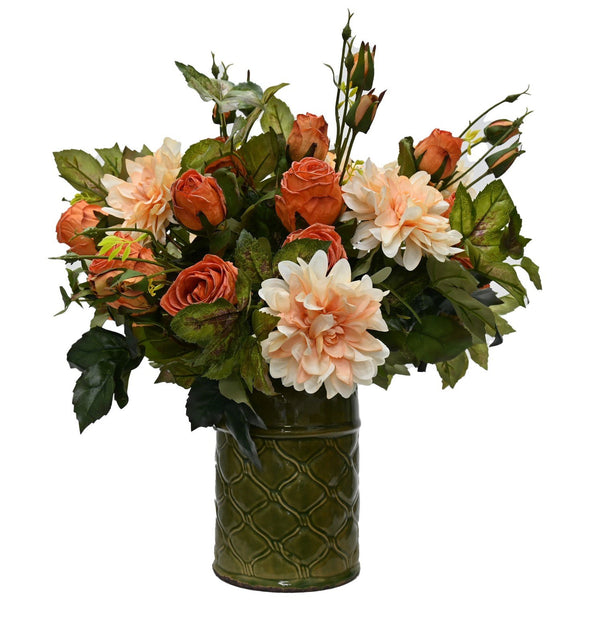 Artificial Flower - Dahlia - Apricot