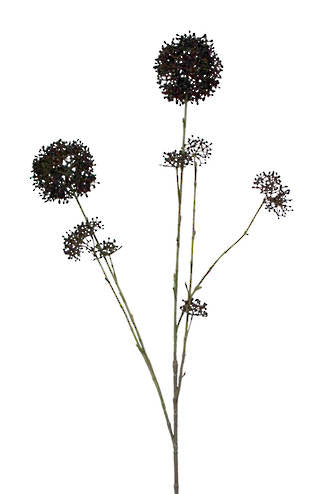 Artificial Flower - Allium Pom Pom Spray - Burgundy