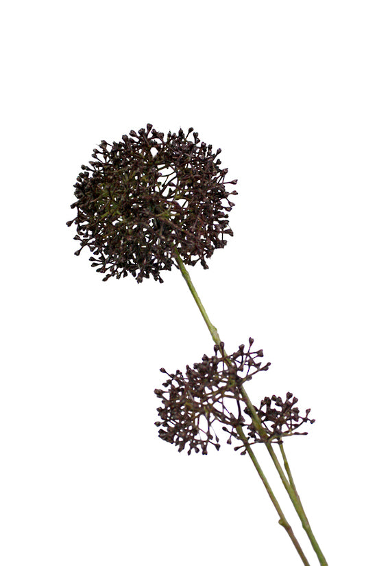 Artificial Flower - Allium Pom Pom Spray - Burgundy