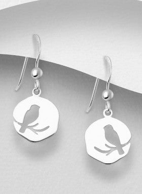 Earrings - Sterling Silver Bell Bird