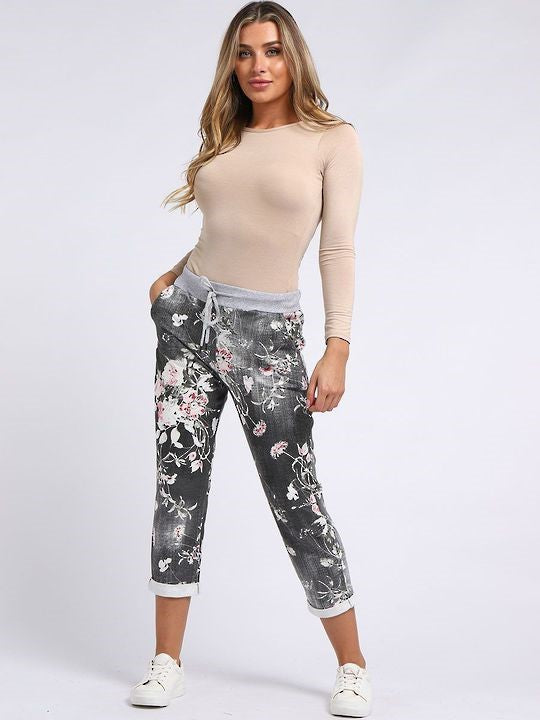 Trousers - Denver - Floral Black Size 10-12