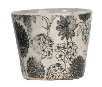 Planter - Black and White Floral - Assorted
