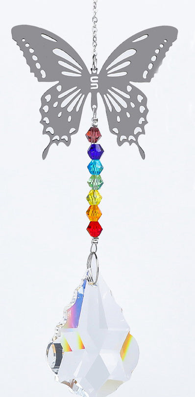 Butterfly Rainbow Suncatcher with Crystal