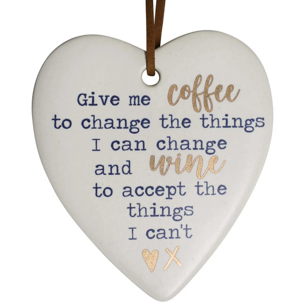 Heart - Hanging Ceramic - Coffee Wine