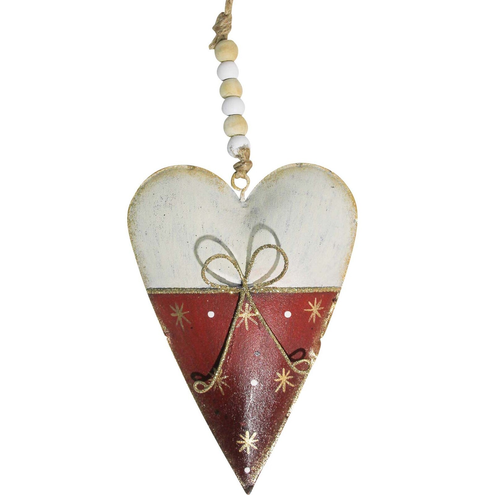 Christmas Ornament - Gold Bow Heart