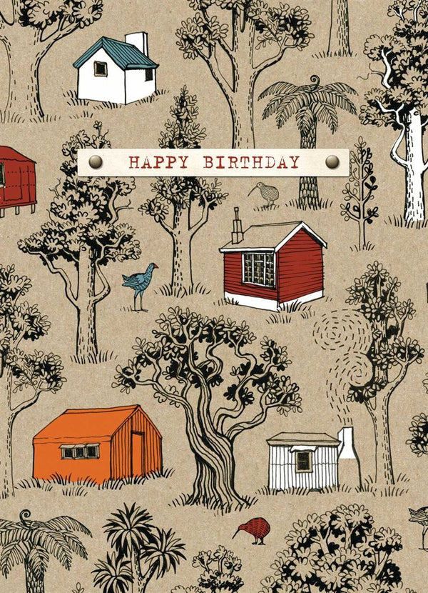 Card - Happy Birthday - Tramping Huts