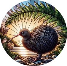 Coloured Glass Hanger - Kiwi