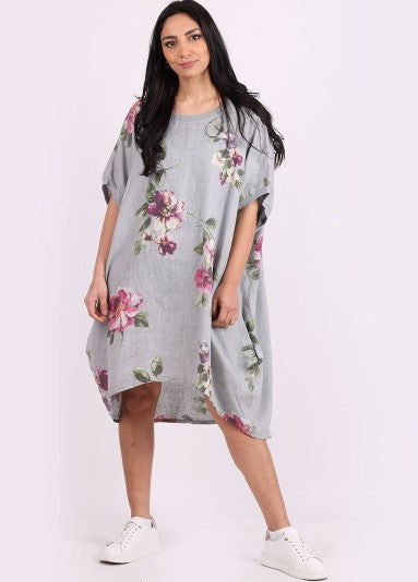 Dress - Adeline Linen - Light Grey