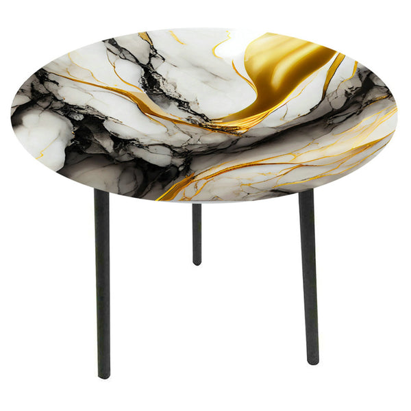 Table - Glass Top Side Table - Marble