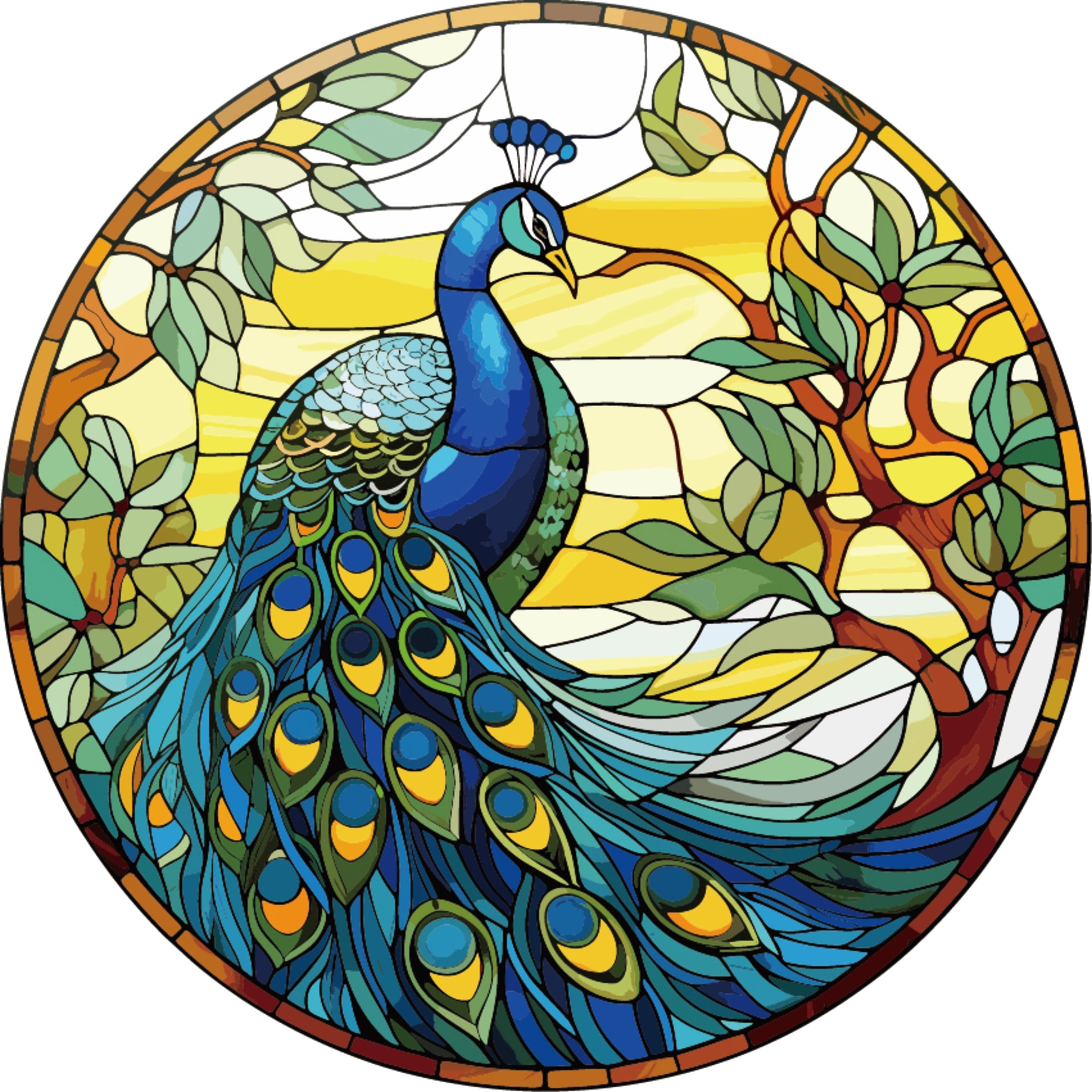 Coloured Glass Hanger - Peacock