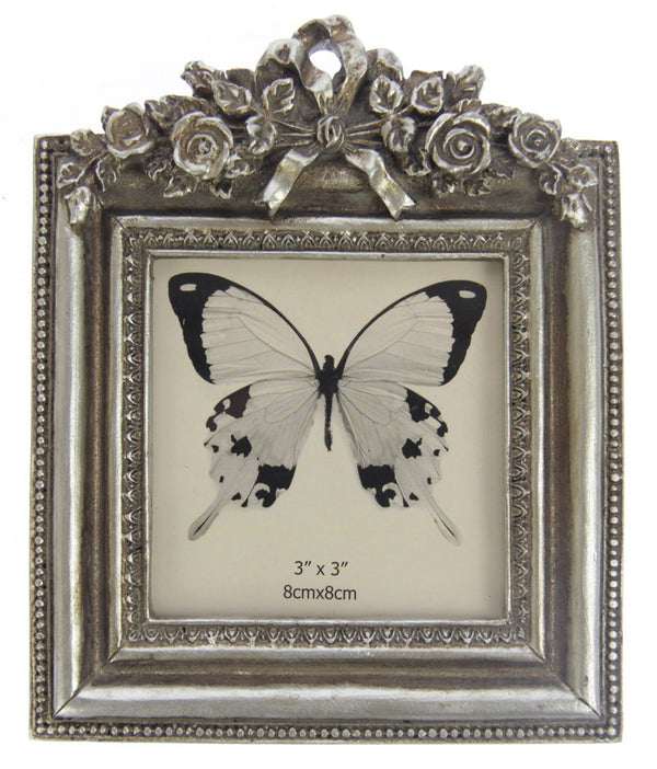 Photo Frame - Flowers Bow 3x3 Champagne