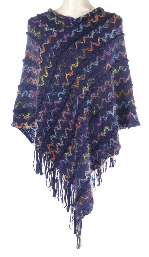 Top - ZigZag Poncho Navy