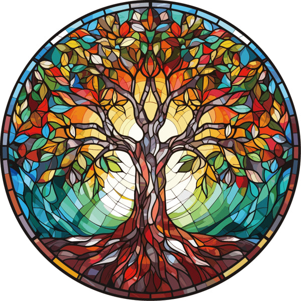 Coloured Glass Hanger - Tree of Life