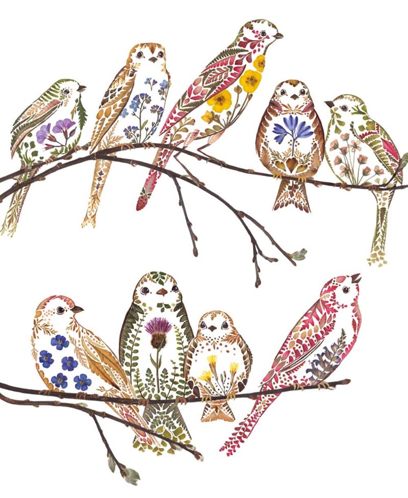 Card - Wildflower Sparrows