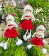 Christmas - Angel Tree Decoration - Red with Antlers