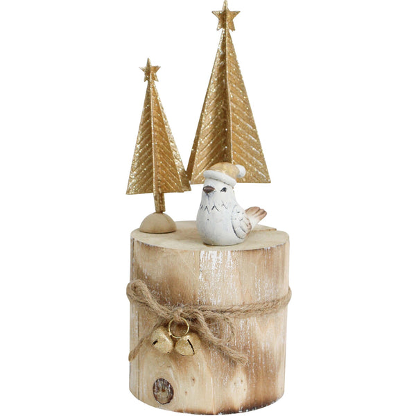 Christmas Ornament - Xmas Tree Bird on Stump