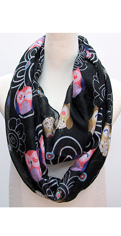 Scarf - Infinity Summer Black Owl