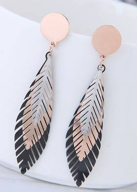 Earrings - Stainless Steel Foliage