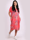 Fleur Classic Linen Dress - Coral