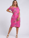 Fleur Classic Linen Dress - Fuchsia