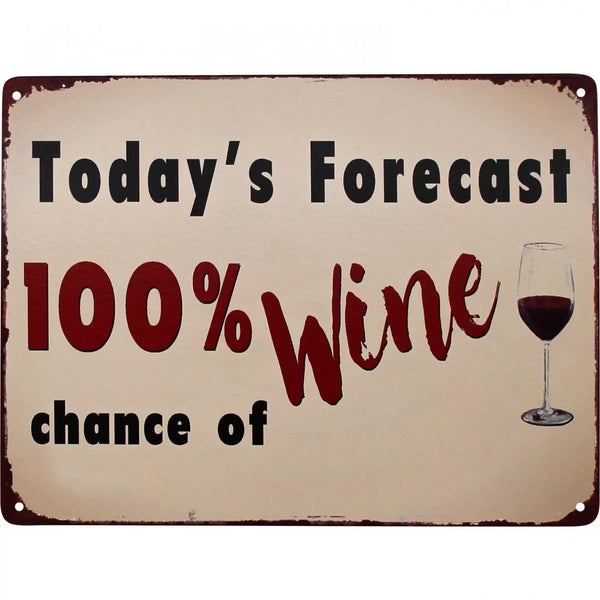 Sign  - Todays Forecast - 100% chance of wine