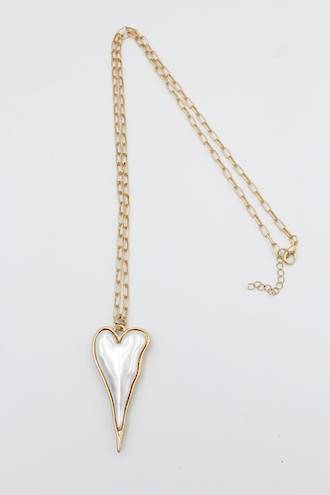 Necklace - Framed Two Tone Heart Pendant