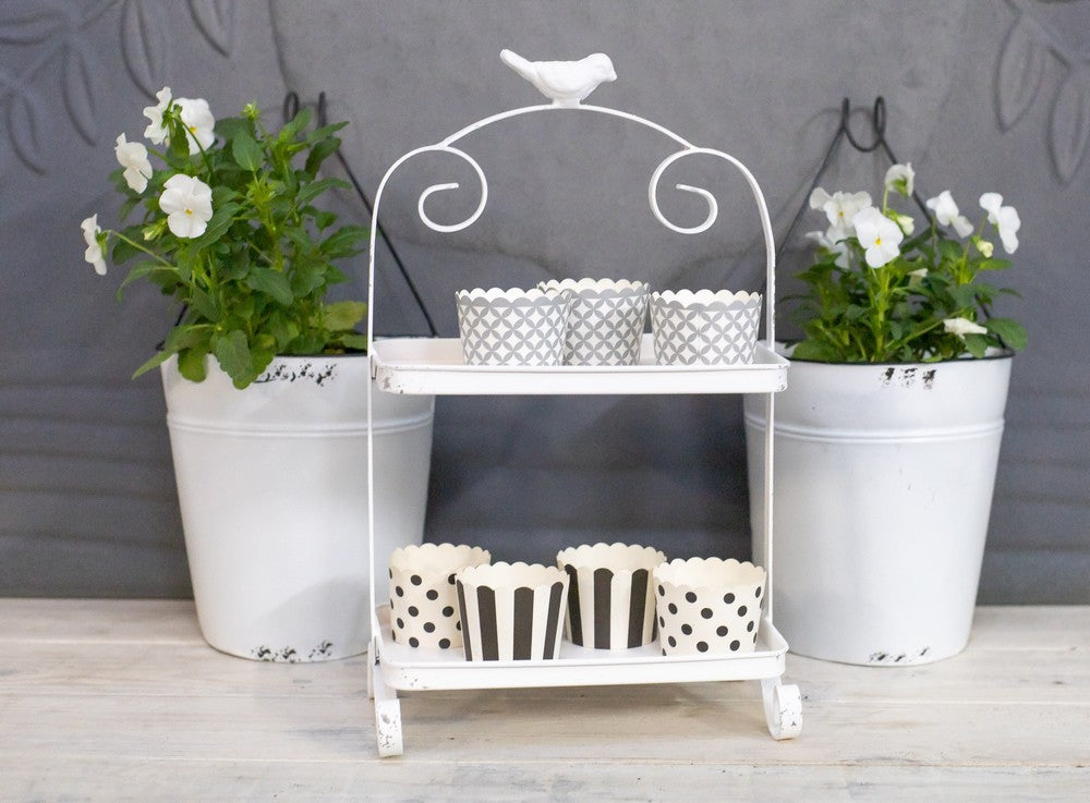 Double Display or Cake Stand - White Songbird