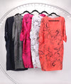 Linen Dress - Floral 3/4 sleeve Retro