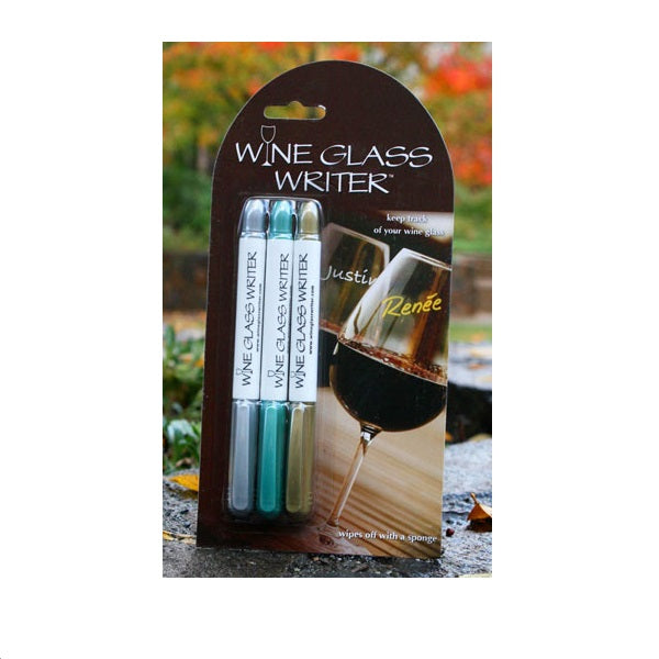 WINE GLASS WRITERS METALLIC SET