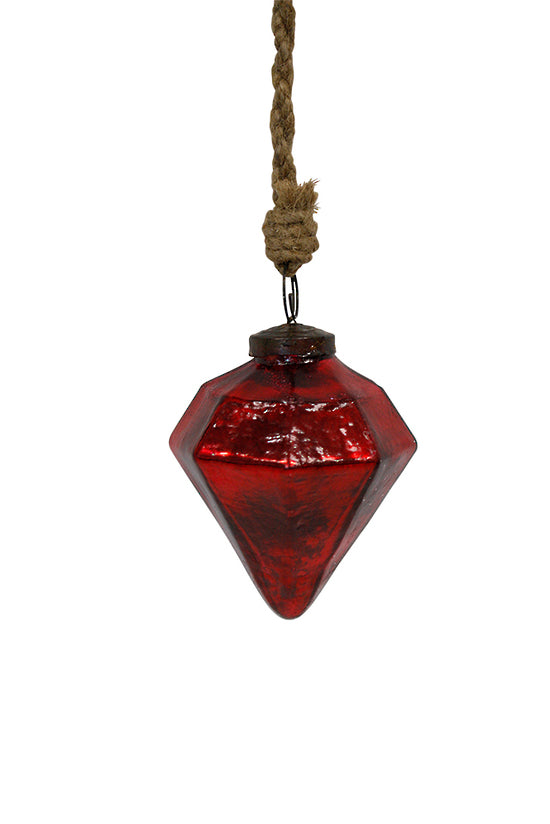 Christmas - Red Glass Bauble Small