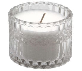 Candle - Small 'Cut' Pattern Glass Candle