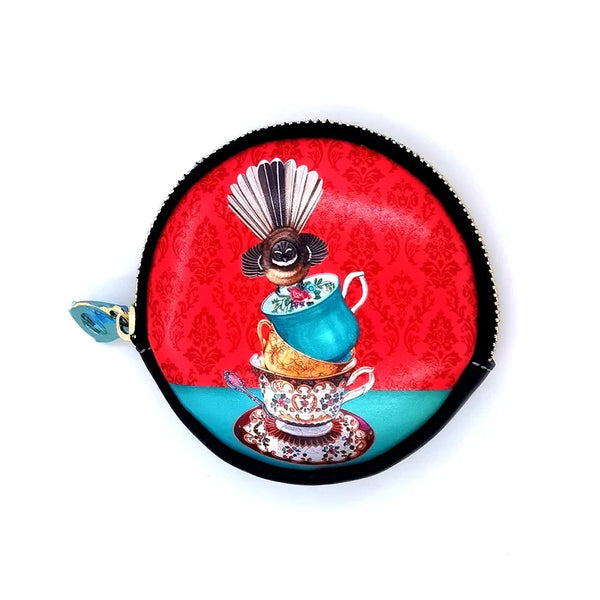 Coin Purse Round- Fantail Stacked Teacups