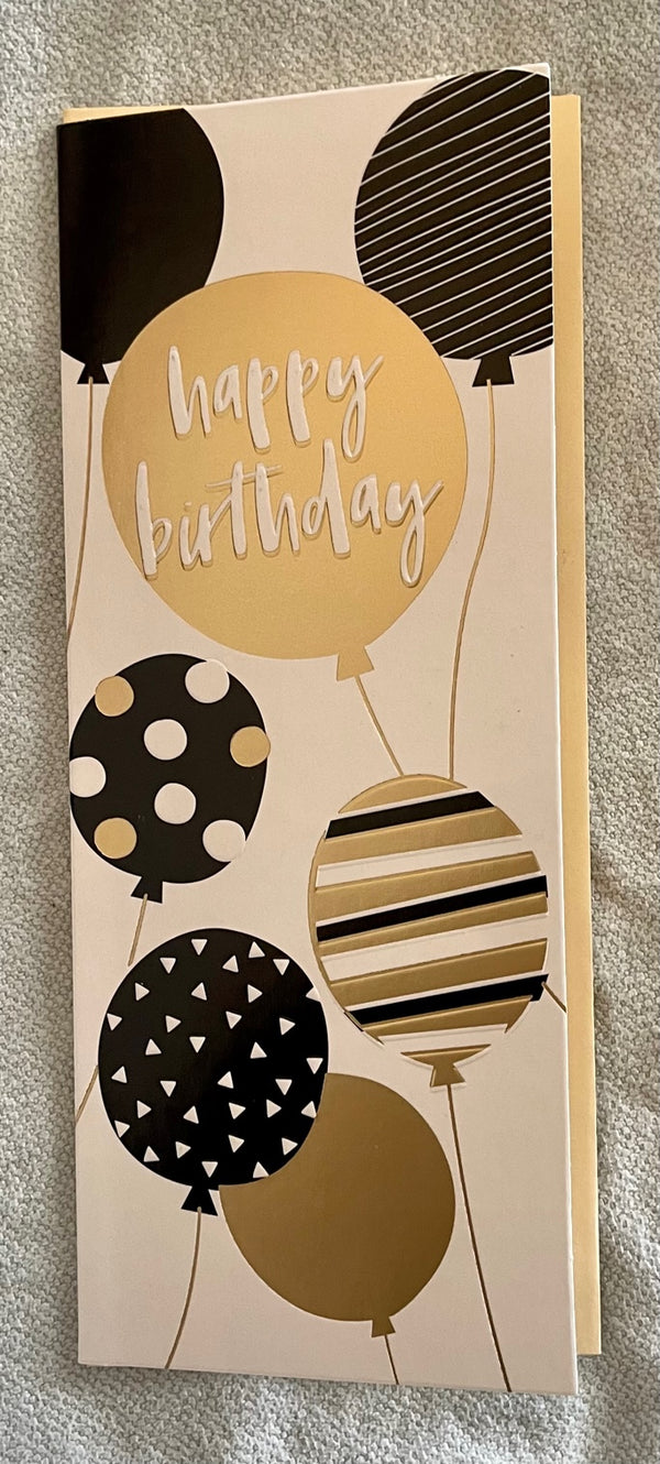 Card - Birthday Gold Balloons