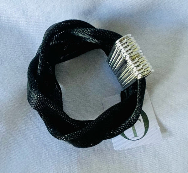 Bracelet - Olive Tiger - Black Mesh Magnetic