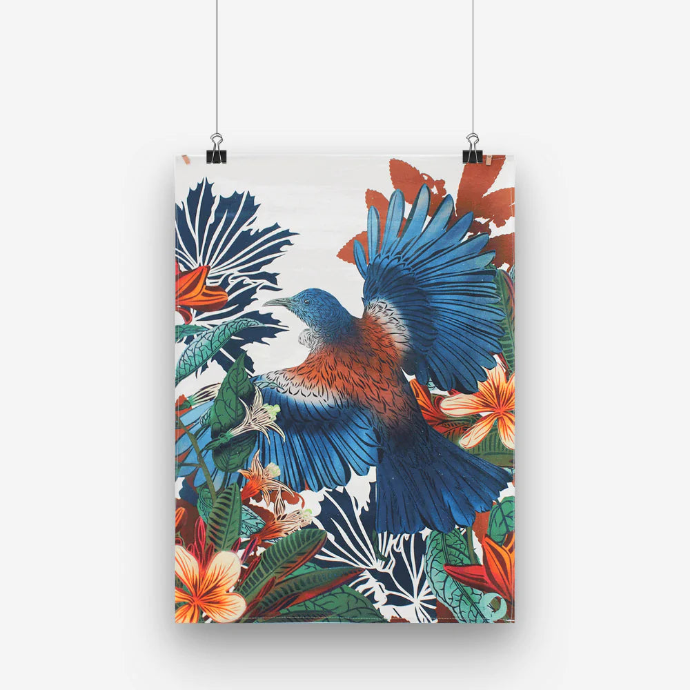 Tea Towel - Tui and Frangipani