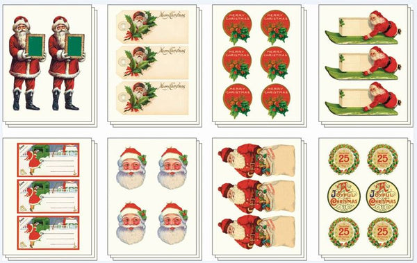 Christmas Stickers - Vintage Santa